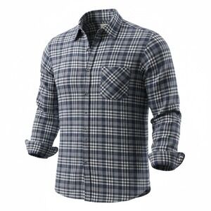 Jackson Hole Long Sleeve Blue Plaid Flannel Button Front Shirt Mens Size Large